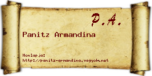 Panitz Armandina névjegykártya